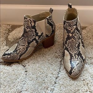 snake print booties from alterd state boutique